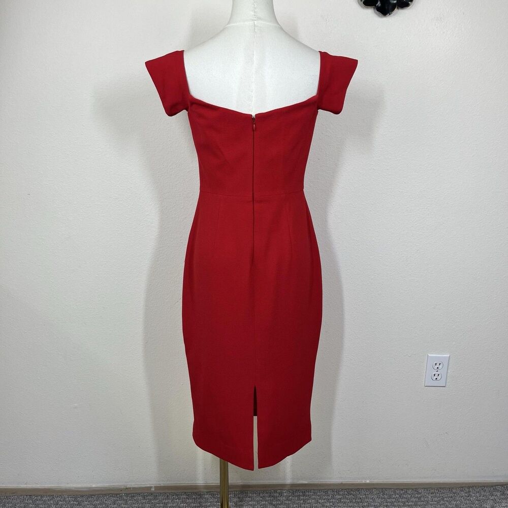 Dress The Population Dress Womens Small Red Bailey Off Shoulder Party Cocktail - Picture 2 of 8